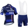Set Fietsshirt + Korte Koersbroek 2025 Groupama FDJ Zwart Blauw